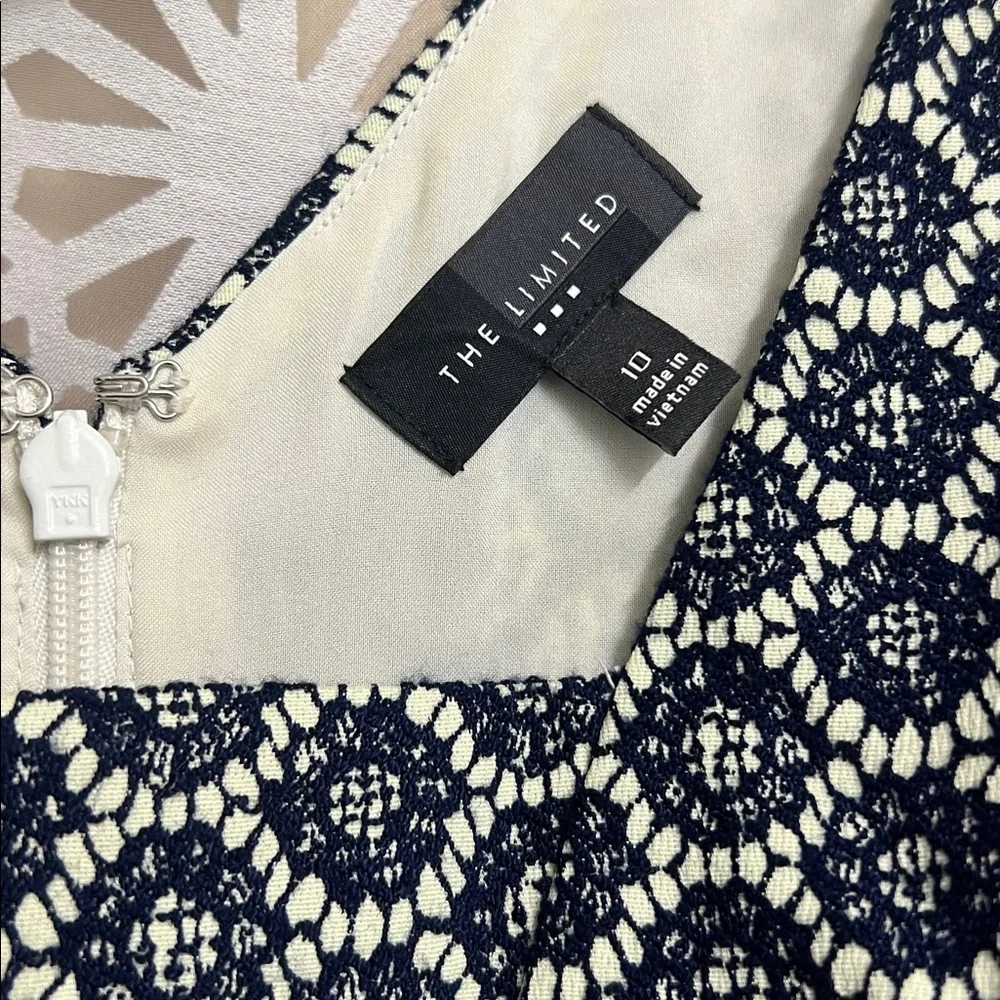 The Limited Navy and Cream Lace Dress